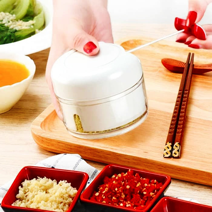 MINI FOOD CHOPPER Powerful Meat Grinder Hand-power Food Chopper Mincer Mixer Blender Chop Meat Fruit Vegetable Nuts Shredder