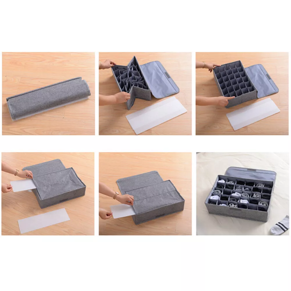 Socks Organizer | Drawer Organizer Divider Underwear Organizer, 24 Cell