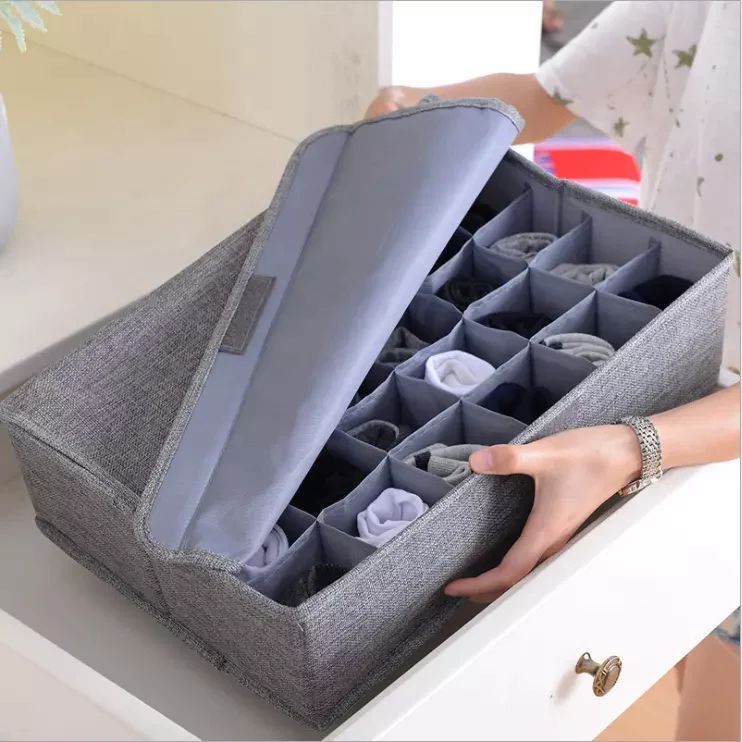 Socks Organizer | Drawer Organizer Divider Underwear Organizer, 24 Cell