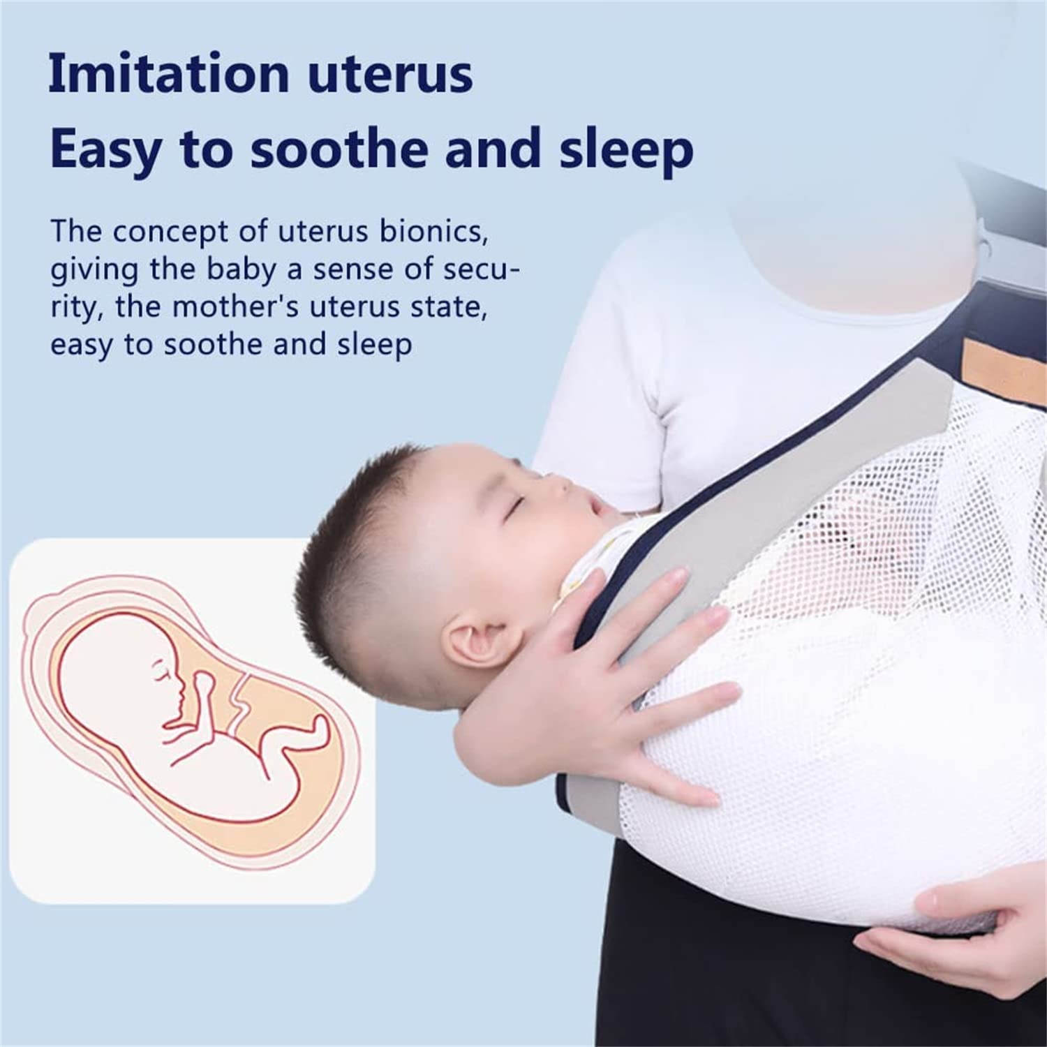 Baby Carrier, Ergonomic Baby Strap one Shoulder Labor-Saving Polyester Baby Half Wrapped Sling
