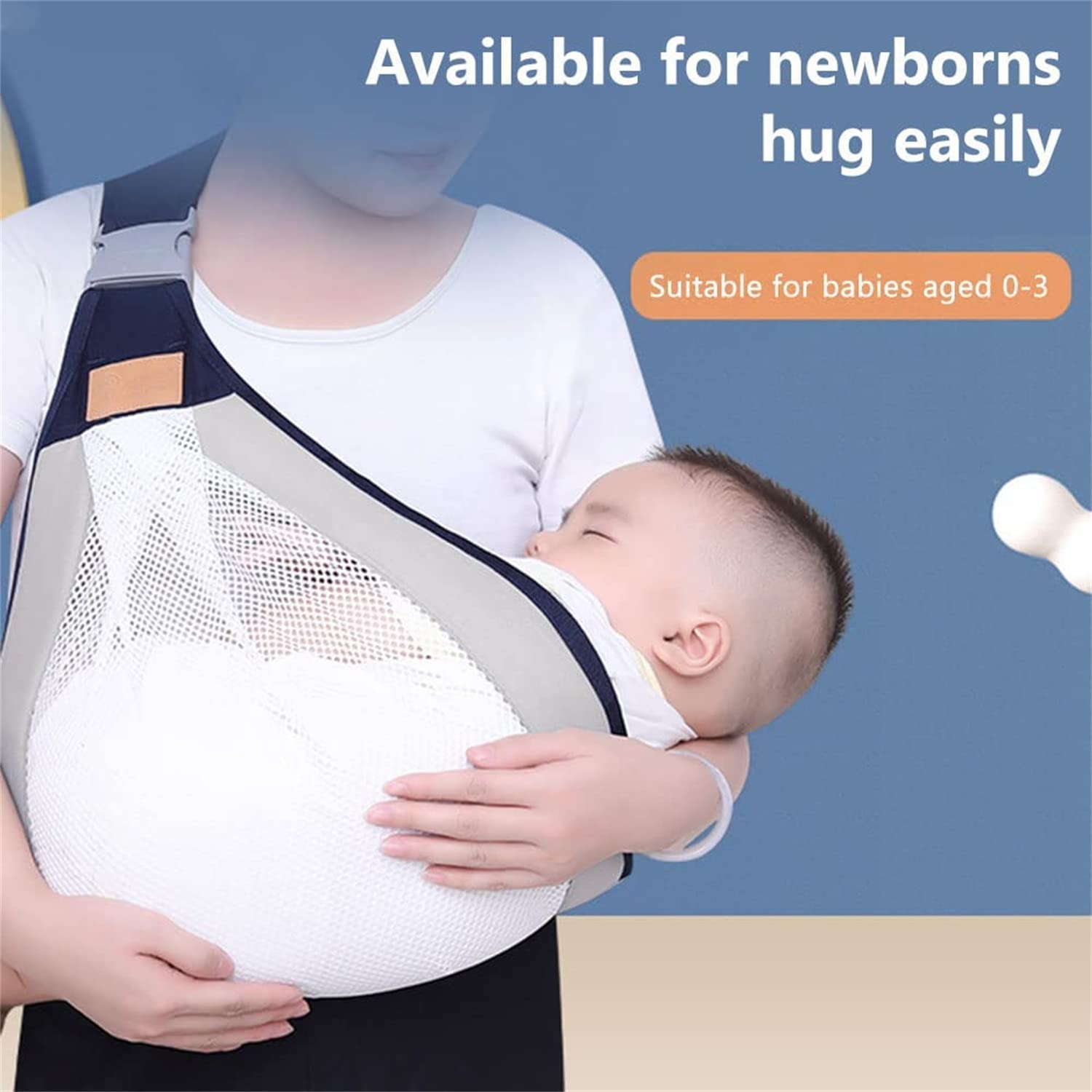 Baby Carrier, Ergonomic Baby Strap one Shoulder Labor-Saving Polyester Baby Half Wrapped Sling
