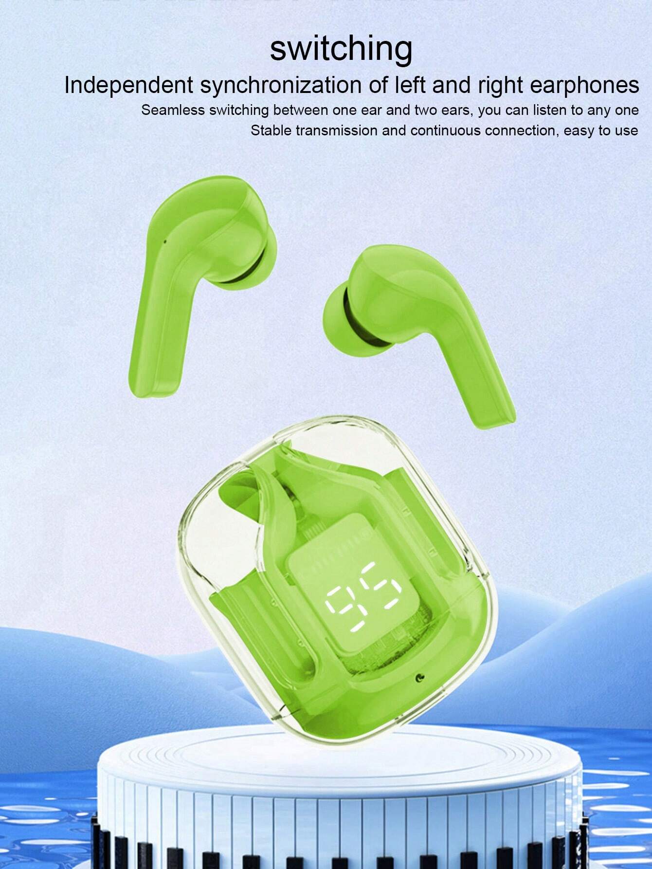 Air31 Earbuds Wireless Crystal Transparent body - with silicone pouch