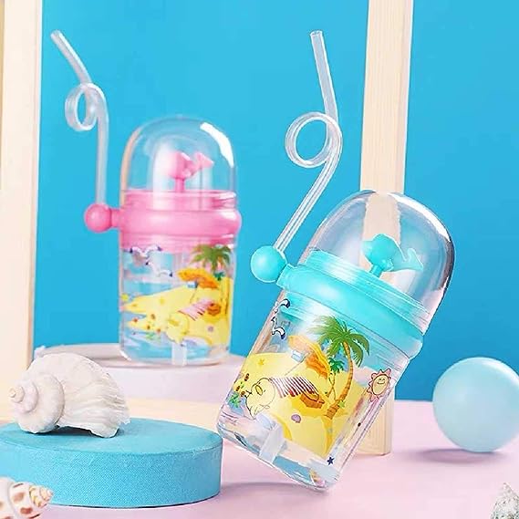 Children Whale Spray Cup Sippy Bottle Cartoon Baby with Sippy Kettle