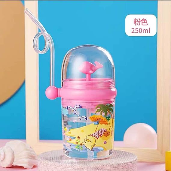 Children Whale Spray Cup Sippy Bottle Cartoon Baby with Sippy Kettle
