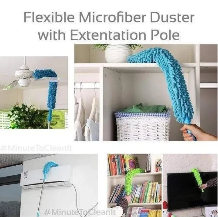 Fan Duster Flexible Micro Fiber Duster With Telescopic Stainless Steel Handle for Fan Cleaning Specially