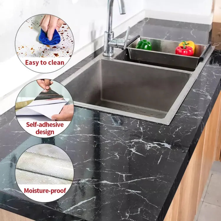 Self Adhesive Sheet for Kitchen / Waterproof Anti Oil & Heat Resistant Wallpaper Sheet 2 Meter