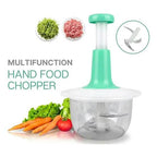 Manual Hand Push Chopper | Multi-functional Vegetable Meat Grinder, Grater, Chopper - 1.5 Liter