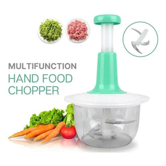 Manual Hand Push Chopper | Multi-functional Vegetable Meat Grinder, Grater, Chopper - 1.5 Liter
