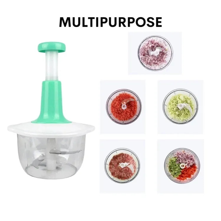 Manual Hand Push Chopper | Multi-functional Vegetable Meat Grinder, Grater, Chopper - 1.5 Liter