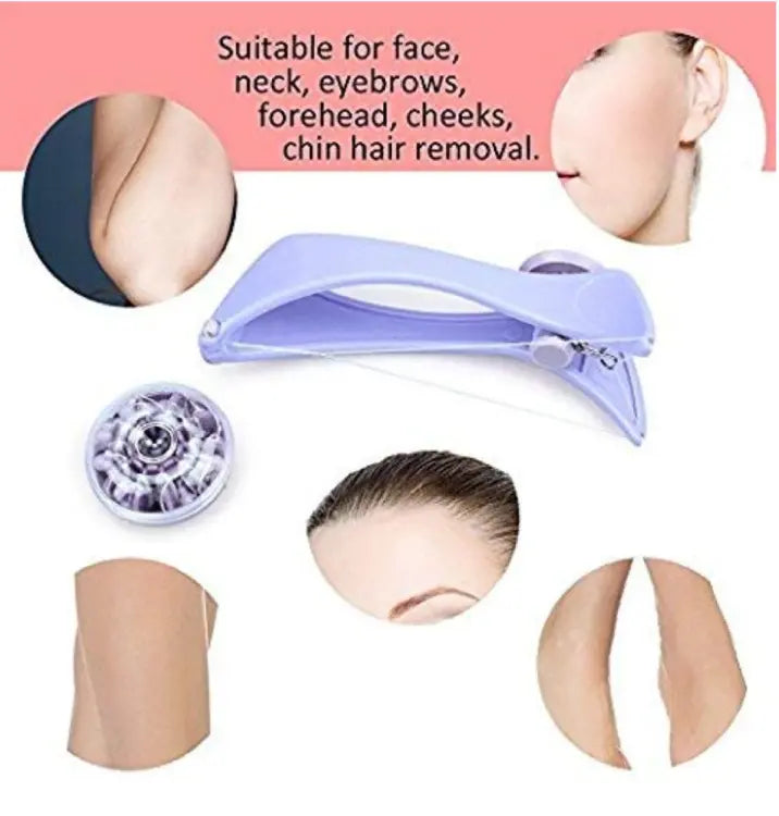 Eyebrow Threading Tool – Modern Plastic Cotton Facial & Body Hair Remover for Women