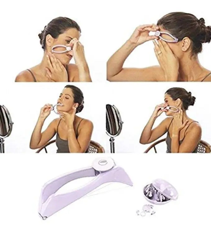 Eyebrow Threading Tool – Modern Plastic Cotton Facial & Body Hair Remover for Women