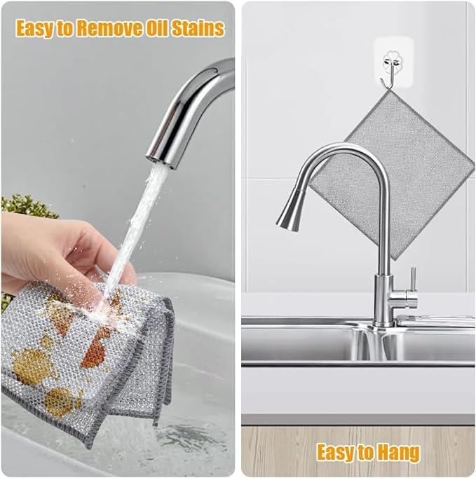 Dish washing Cleaning cloth | Wire Dish washing Rugs for Wet and Dry Kitchen Pack Of 2