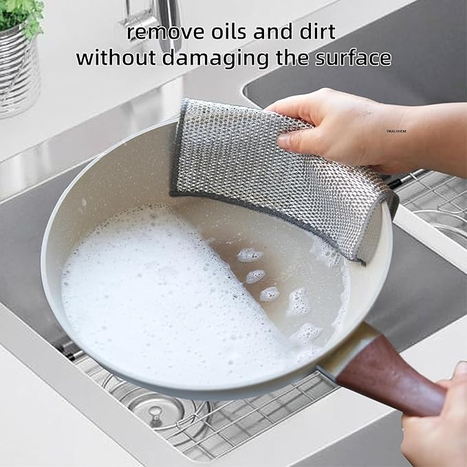 Dish washing Cleaning cloth | Wire Dish washing Rugs for Wet and Dry Kitchen Pack Of 2