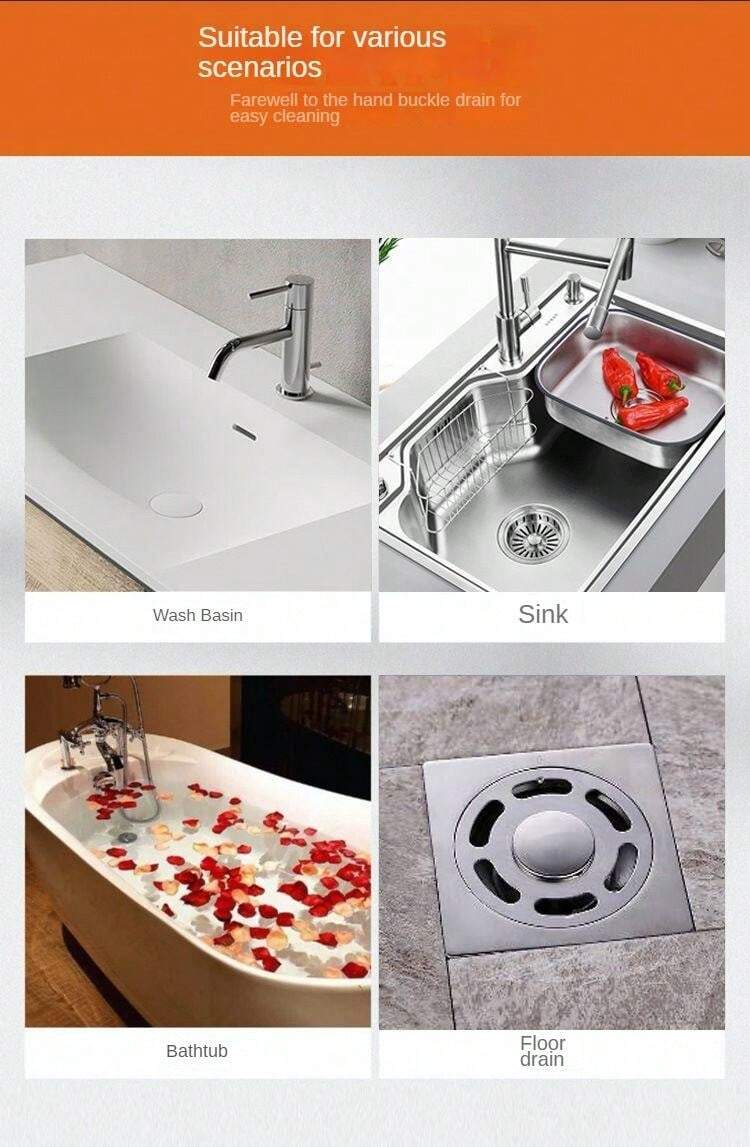 Floor Drain Sticker Hair Catcher Drain Stopper Cover Kitchen Bathroom Accessories