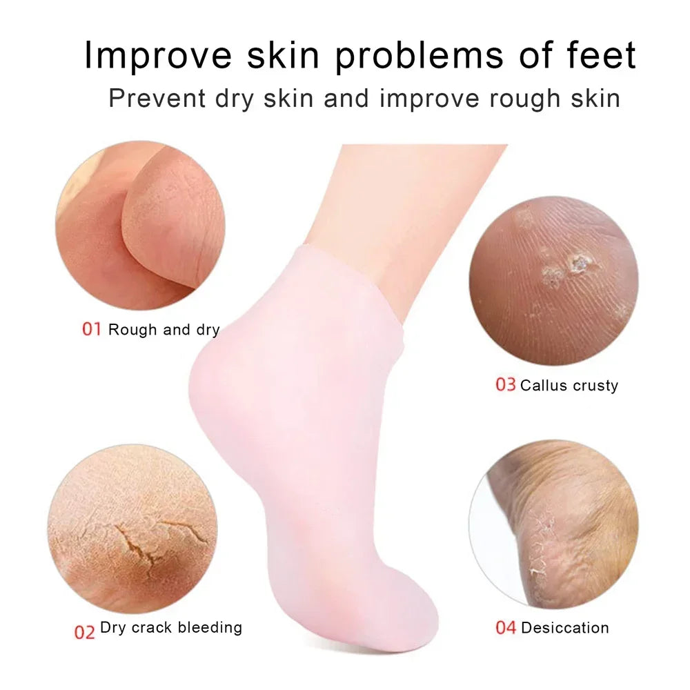 1Pair Silicone Jelly Socks Gel Moisturizing Socks Foot Care Protector