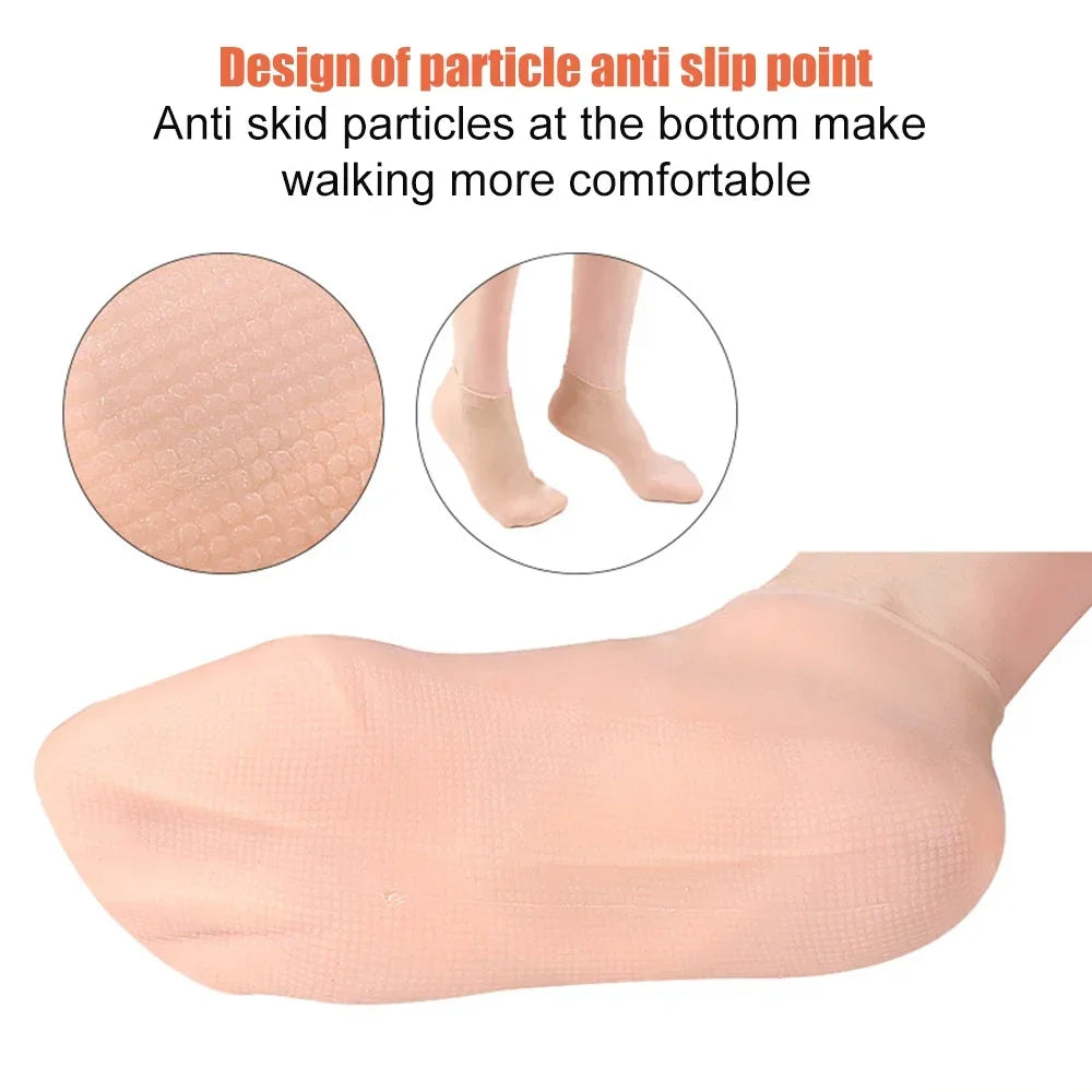 1Pair Silicone Jelly Socks Gel Moisturizing Socks Foot Care Protector