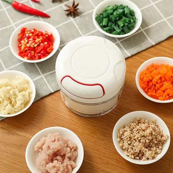 MINI FOOD CHOPPER Powerful Meat Grinder Hand-power Food Chopper Mincer Mixer Blender Chop Meat Fruit Vegetable Nuts Shredder
