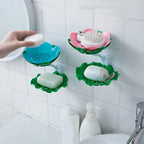 Double Wall Hanging Drain Soap Box Multifunctional Lotus Flower Shaped