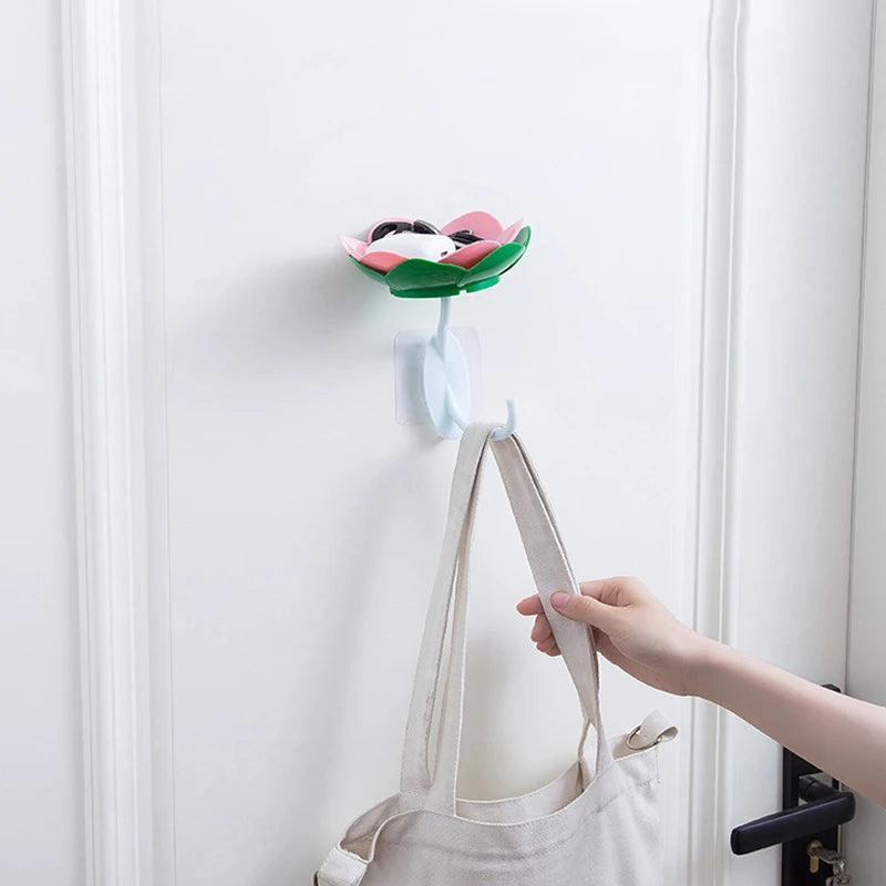 Double Wall Hanging Drain Soap Box Multifunctional Lotus Flower Shaped