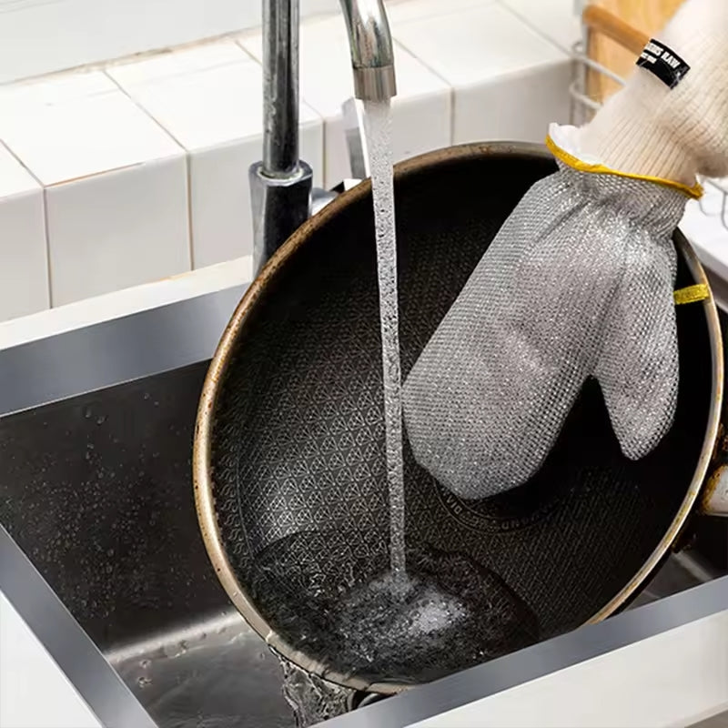 Wire Dishwashing Gloves | Dishwashing Rags For Wet And Dry Non-scratch Wire Dish Cloths For Washing Dishes, Kitchen