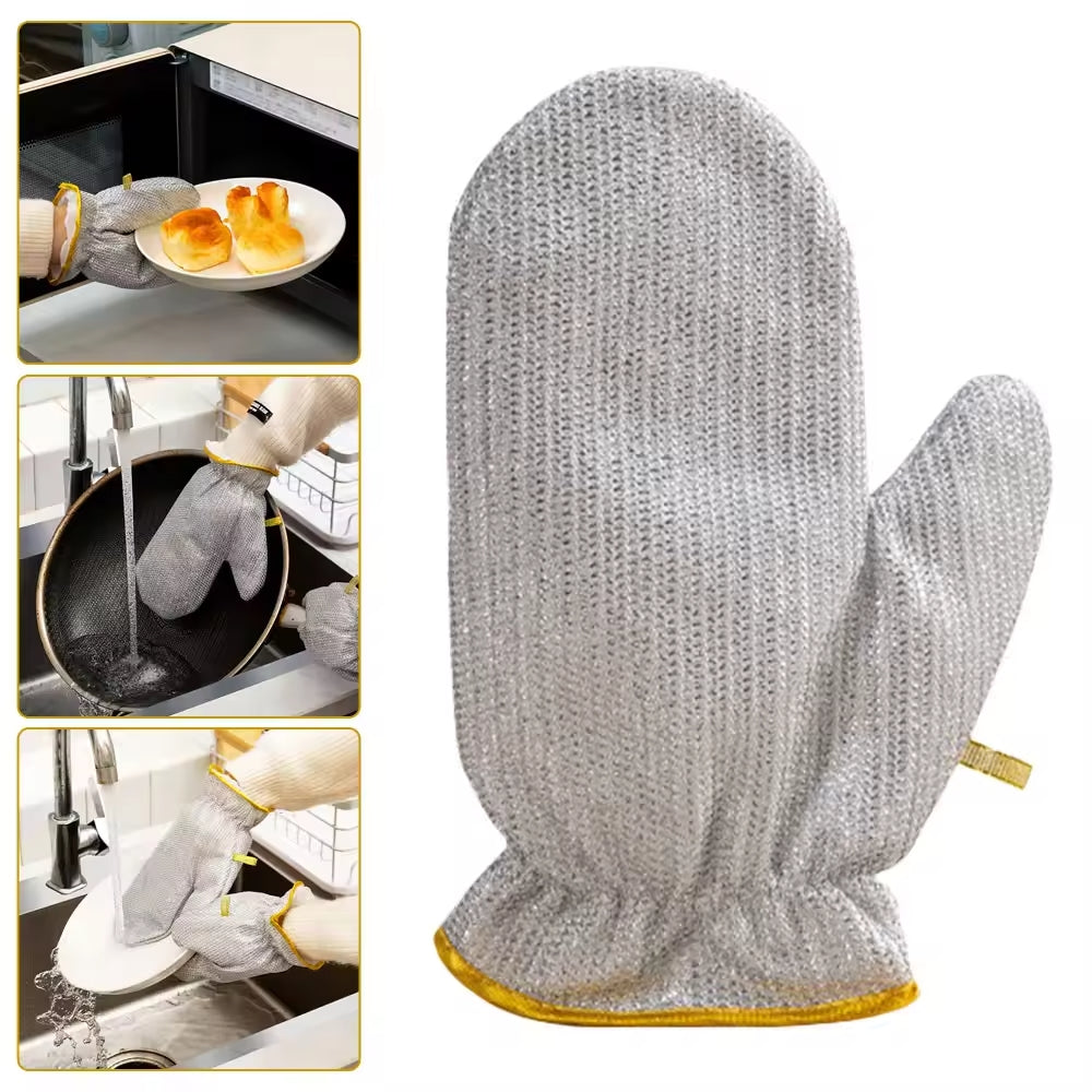 Wire Dishwashing Gloves | Dishwashing Rags For Wet And Dry Non-scratch Wire Dish Cloths For Washing Dishes, Kitchen