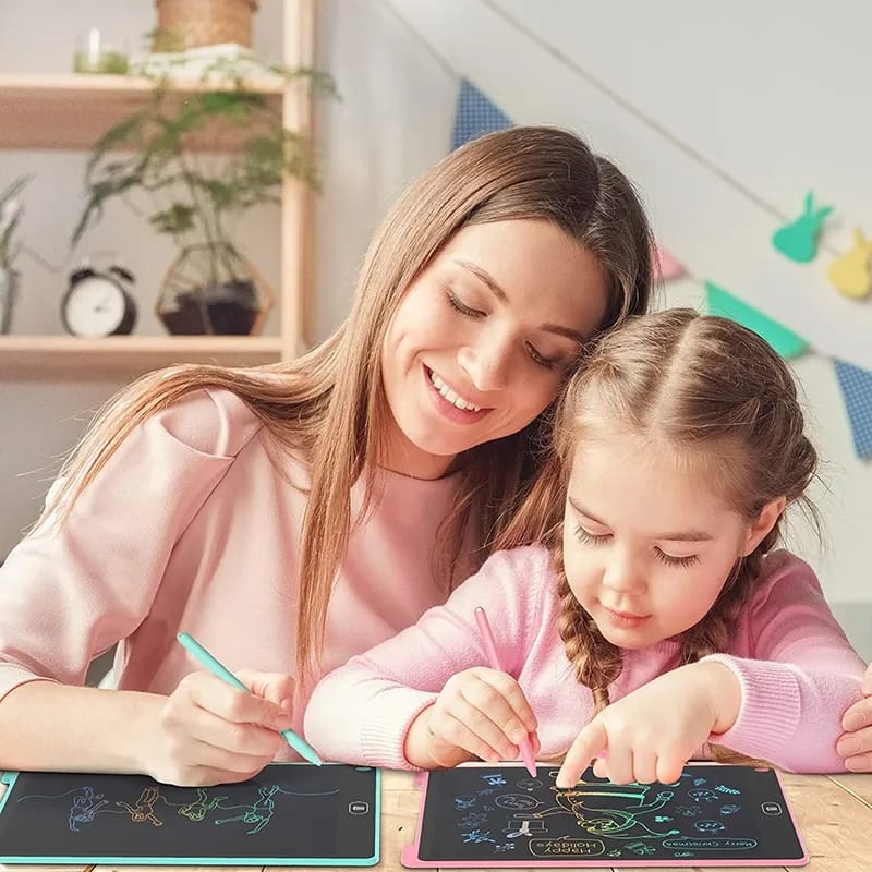 LCD Writing Drawing Tablet | Kids Learning Table - Multi color (Random color) - 10 Inch