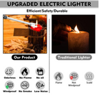 Arc Lighter With Usb Charging Cable | Flameless Windproof | LED Battery Display | Safety Switch | Rotate 360 Degrees