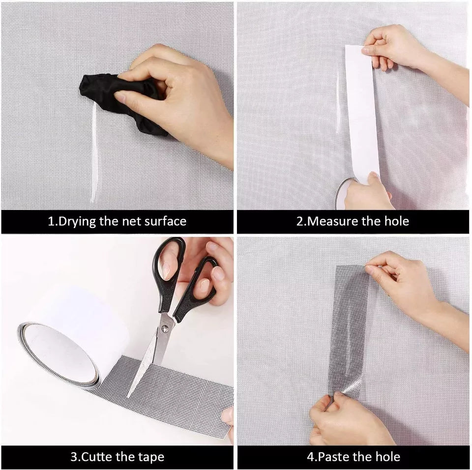 Mesh Roll Tape Window Screen Repair Patch | Keep Mosquitoes Out with Our Anti-Insect, Self-Adhesive Mesh Patch Tape - 3 meter