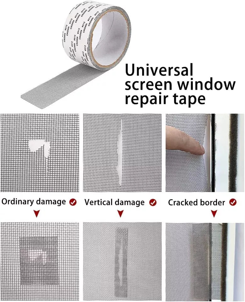 Mesh Roll Tape Window Screen Repair Patch | Keep Mosquitoes Out with Our Anti-Insect, Self-Adhesive Mesh Patch Tape - 3 meter