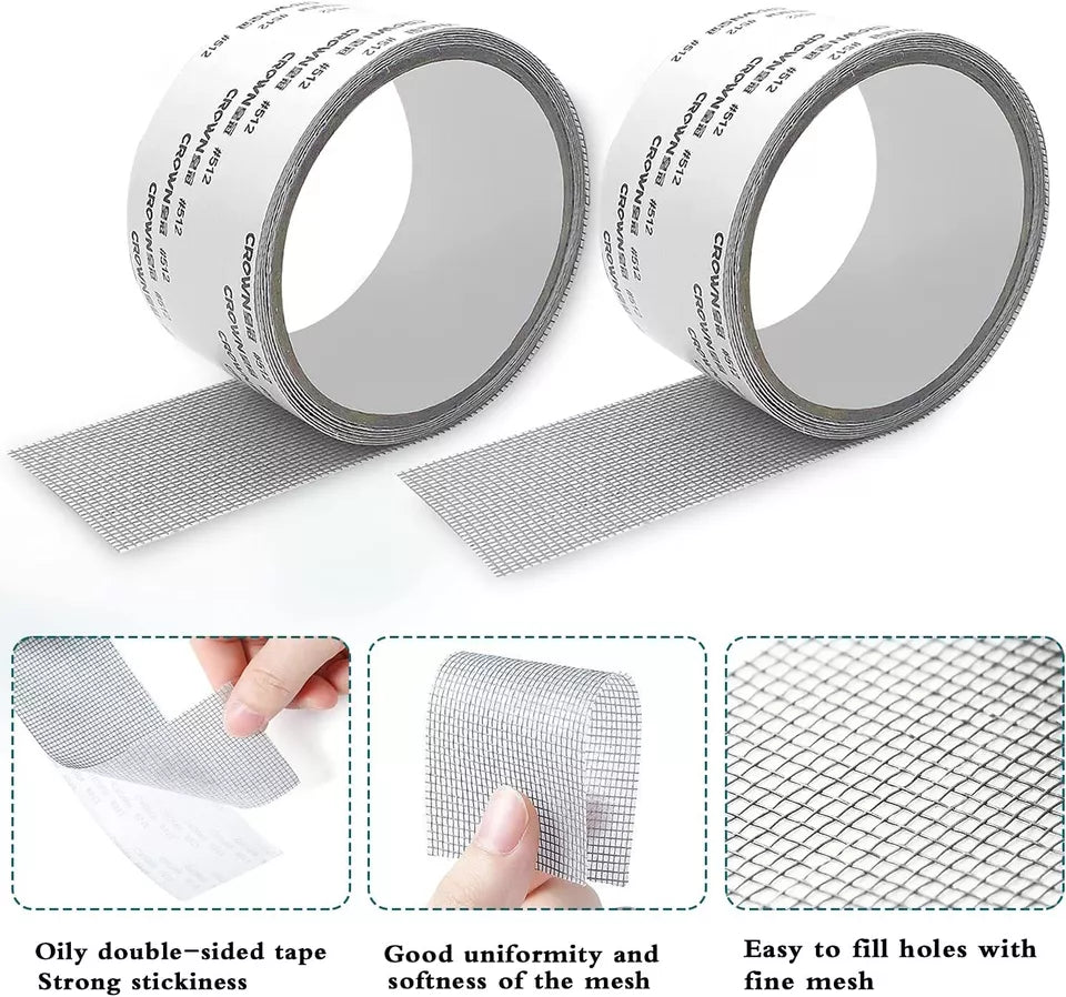 Mesh Roll Tape Window Screen Repair Patch | Keep Mosquitoes Out with Our Anti-Insect, Self-Adhesive Mesh Patch Tape - 3 meter