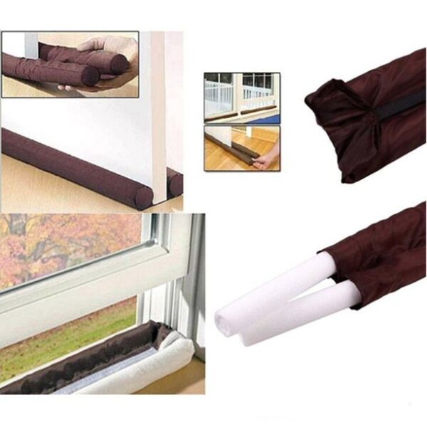 Twin Door Foam Draft Protector - Door Air Lock Foam For Cold Air Window Shutters