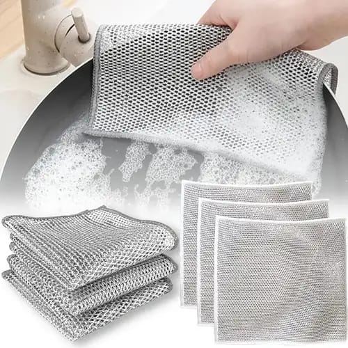 Dish washing Cleaning cloth | Wire Dish washing Rugs for Wet and Dry Kitchen Pack Of 2