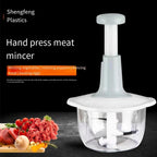 Manual Hand Push Chopper | Multi-functional Vegetable Meat Grinder, Grater, Chopper - 1.5 Liter