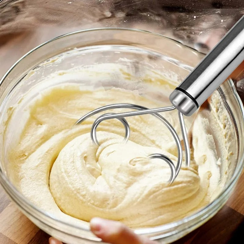 Manual Non Stick Steel Flour Cream Mixer Beater