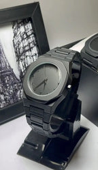 Full Black Aura Quartz Analog Watch – Lightweight Premium Design for Men & Boys