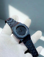 Full Black Aura Quartz Analog Watch – Lightweight Premium Design for Men & Boys