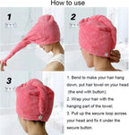Towel Bath Towels - Dry Hair Cap Super Absorbent Quick-Drying Shower Towel