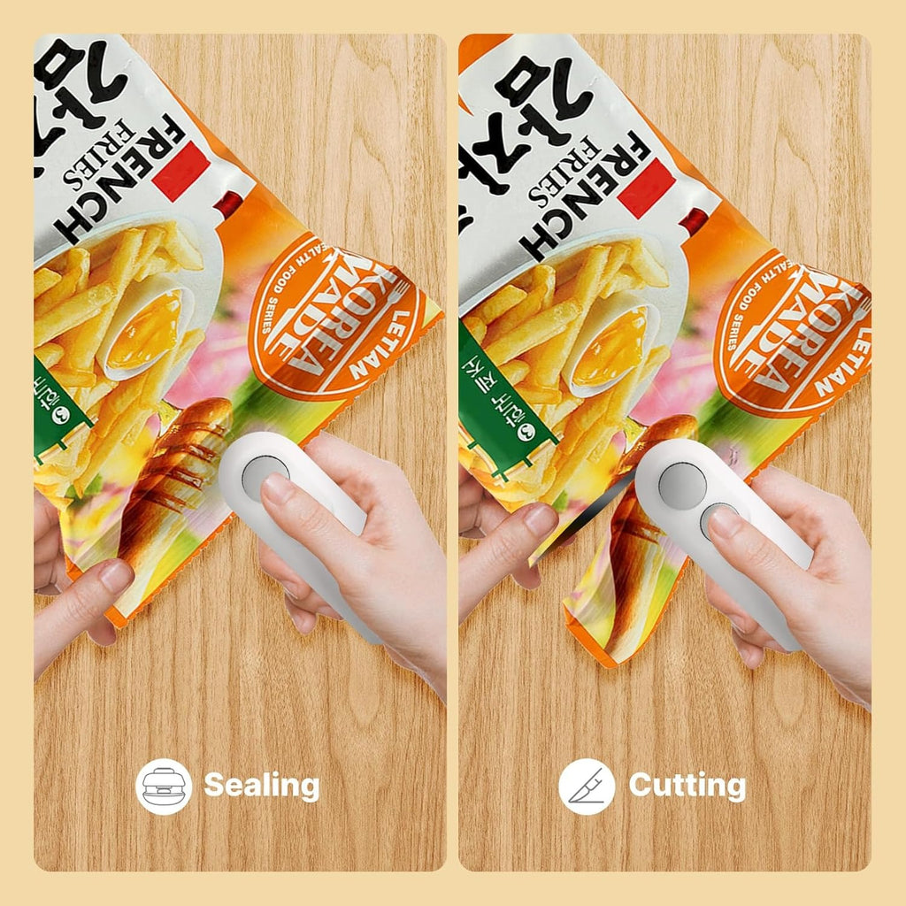 Mini Heat Sealing Machine 2-in-1 Cutter & Sealer | USB Rechargeable