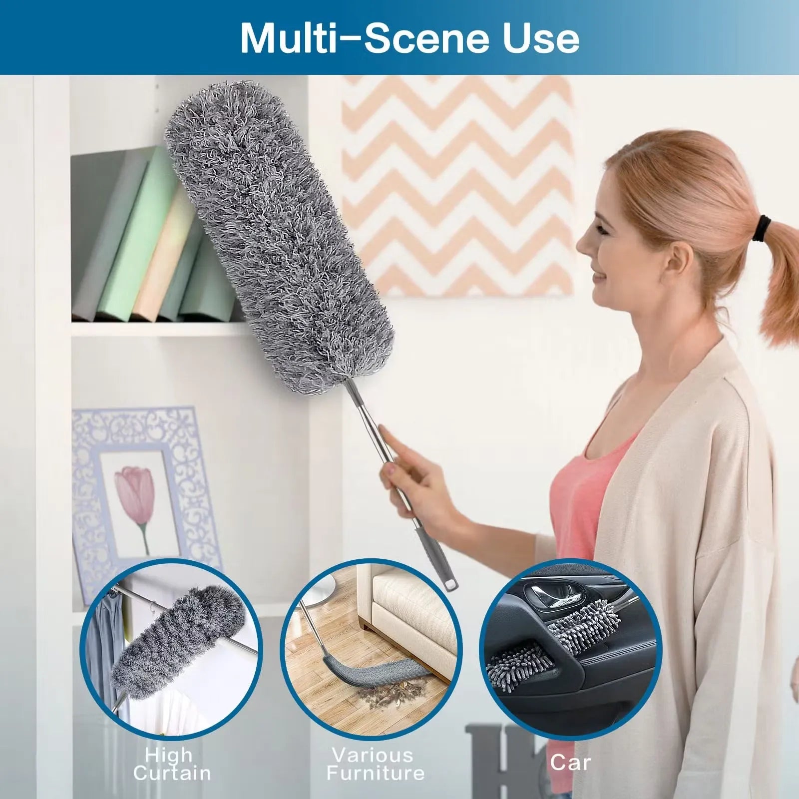 Extendable Microfiber Duster Feather Duster With Extra Long Handle