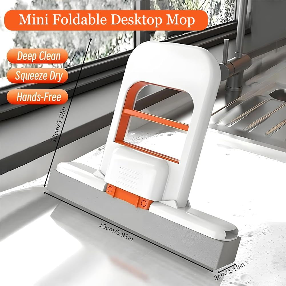 Foldable Mini Mop | Portable Desktop Wet & Dry Cleaning Mop
