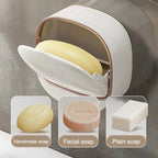 Soap Box Wall Mounted Light Luxury Soap Holder Punch Free Drain Laundry Soap Box Easy Cleaning