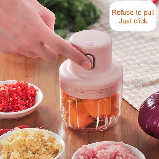 Mini Food Chopper Portable USB Rechargeable Vegetable Garlic Meat Grinder