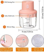 Mini Food Chopper Portable USB Rechargeable Vegetable Garlic Meat Grinder