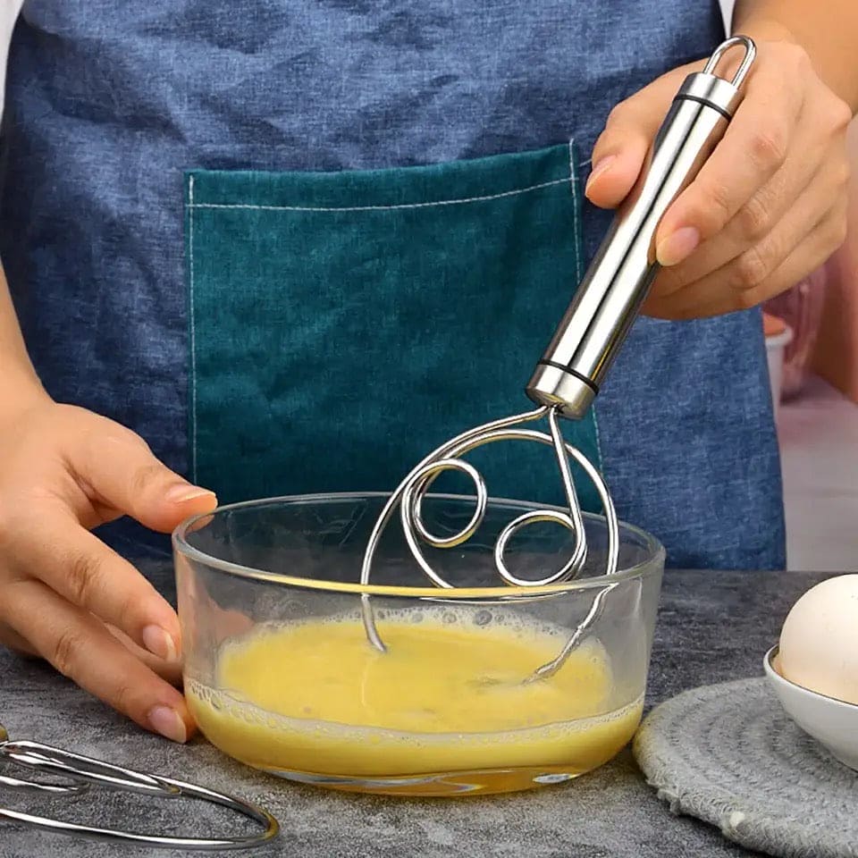Manual Non Stick Steel Flour Cream Mixer Beater
