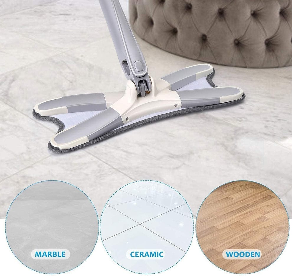 Rotating X Mop Flat Microfiber Floor Mop with 360° Squeeze System