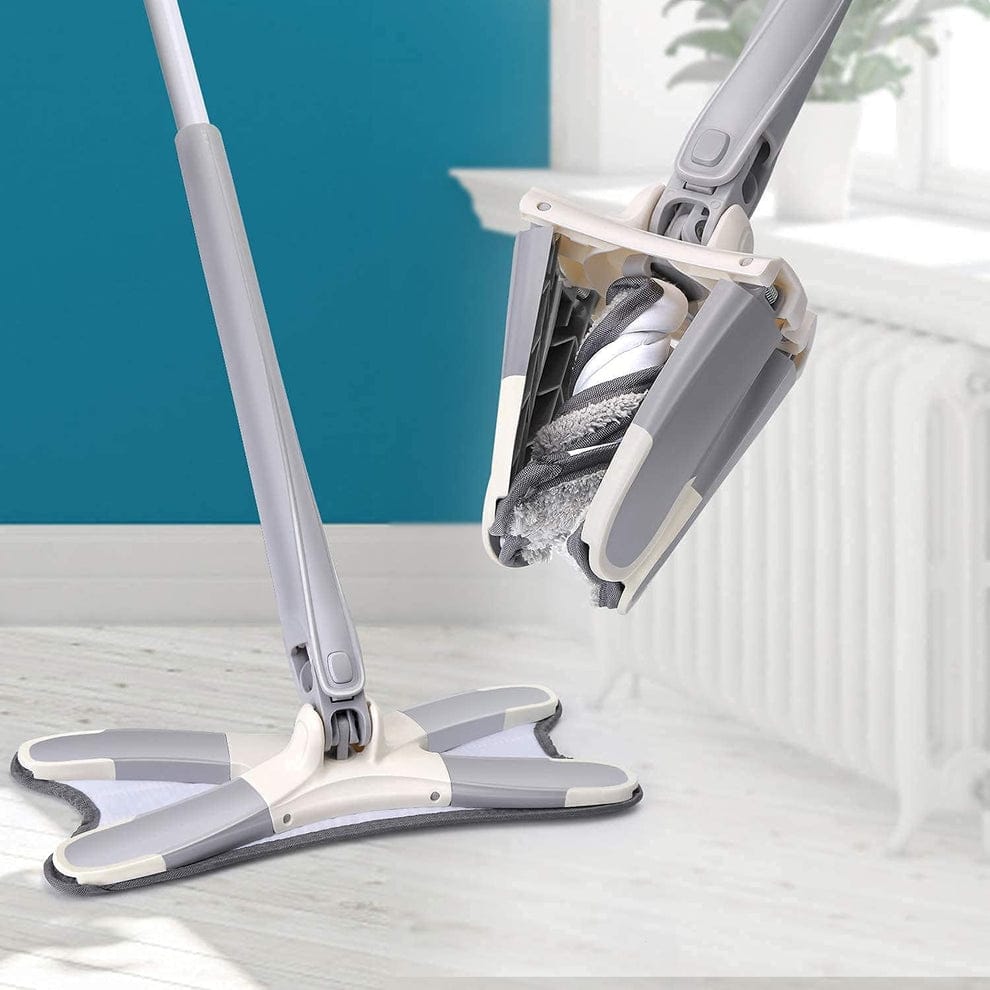 Rotating X Mop Flat Microfiber Floor Mop with 360° Squeeze System