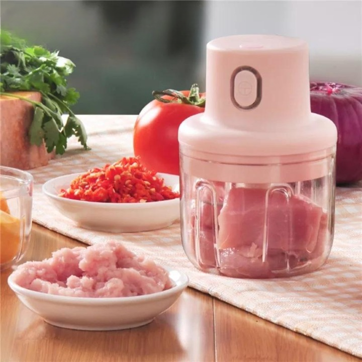 Mini Food Chopper Portable USB Rechargeable Vegetable Garlic Meat Grinder