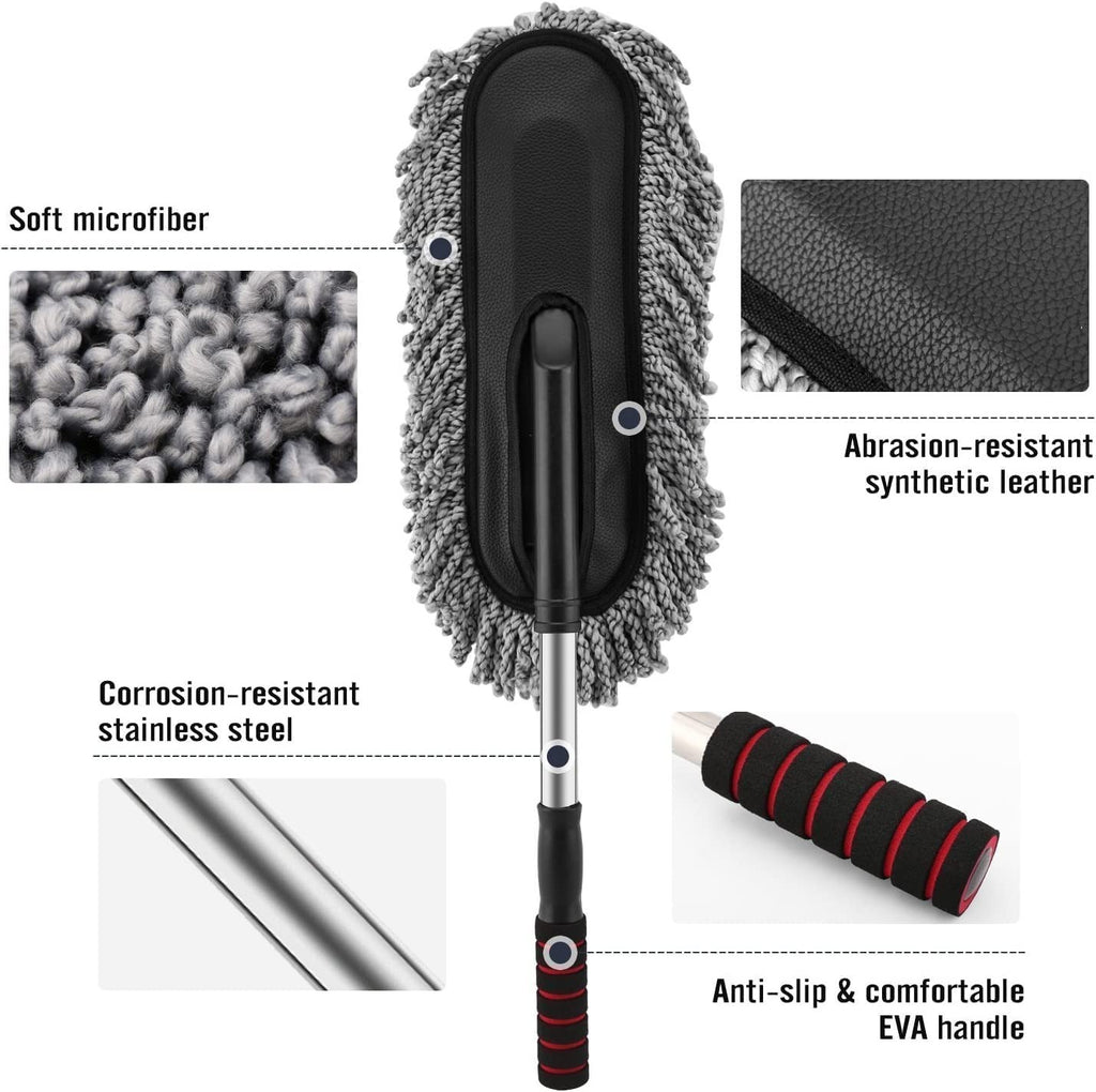Microfiber Car Duster – Scratch-Free Cleaning with Extendable Handle