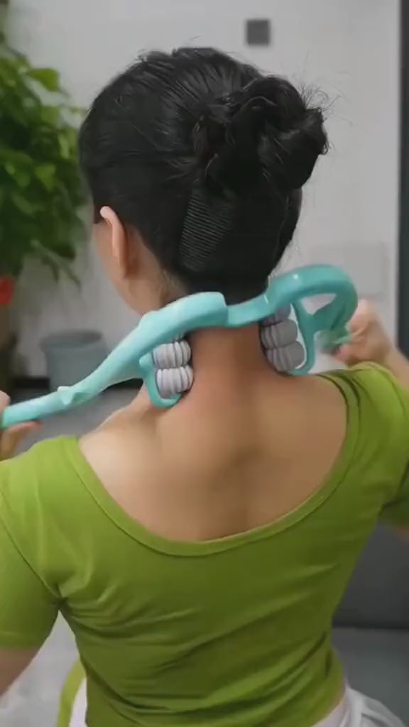 6 Wheel Pressure Point Neck Massager Relieve Neck, Back And Shoulder Pain